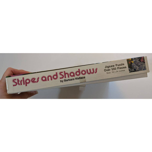 Vintage Zebra Jigsaw Puzzle "Stripes and Shadows" Barbara Wallace Art 550+ Piece - Picture 7 of 7